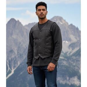 Wilson’s Leather‎ Men XXL Black Bikers Side Lace Moto Vest